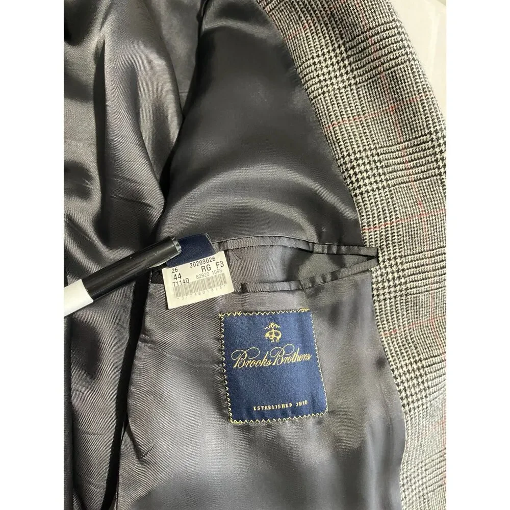 Brooks Brothers Loro Piana wool sport coat Italy blazer business plaid men 44R